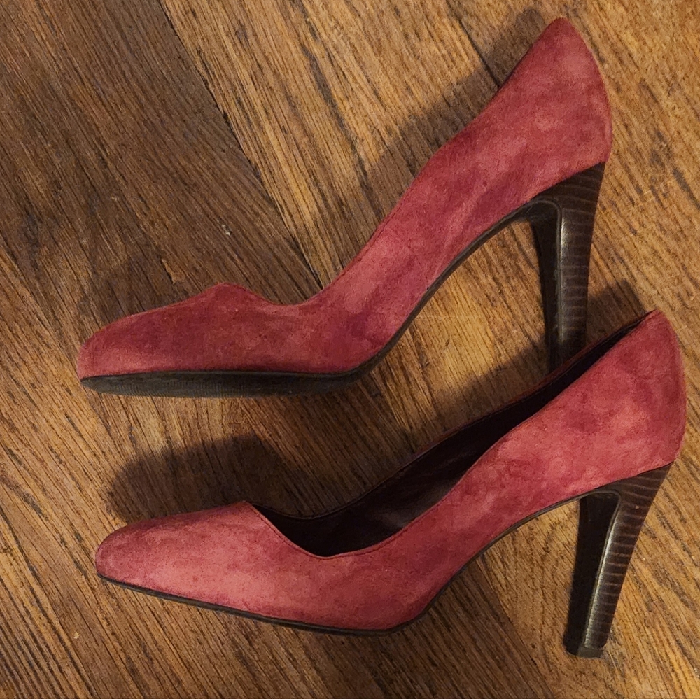 Franco Sarto Red Suede Women's Heels
